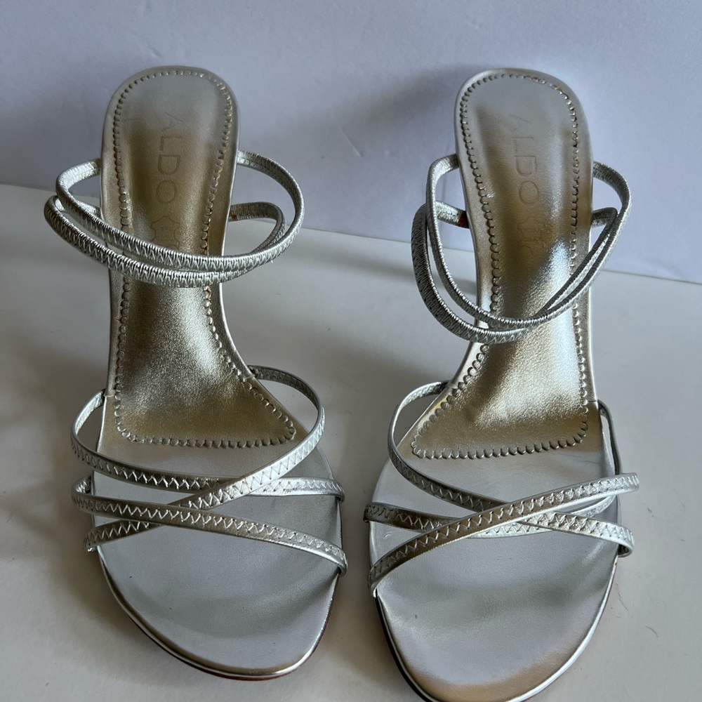 ALDO Women's High Heel Silver Shoes|Size 8 / 38